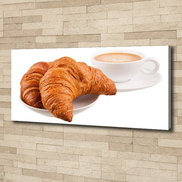 Foto op canvas Croissants en koffie