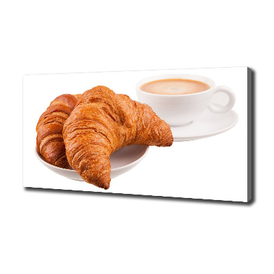 Foto op canvas Croissants en koffie