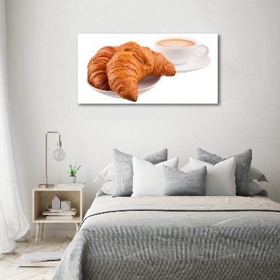 Foto op canvas Croissants en koffie