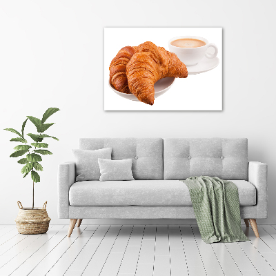 Foto op canvas Croissants en koffie