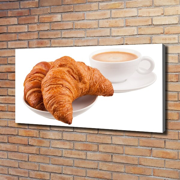 Foto op canvas Croissants en koffie