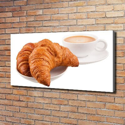 Foto op canvas Croissants en koffie