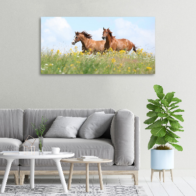 Schilderij op canvas Twee paarden in galop