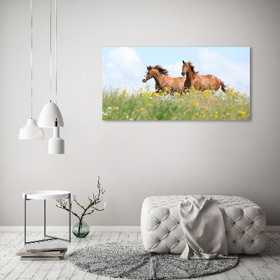 Schilderij op canvas Twee paarden in galop