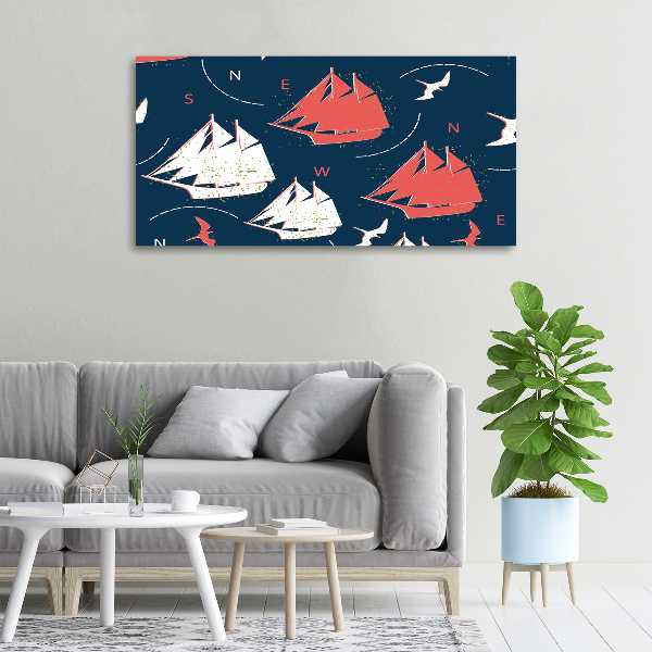 Foto op canvas Schepen zeevogels