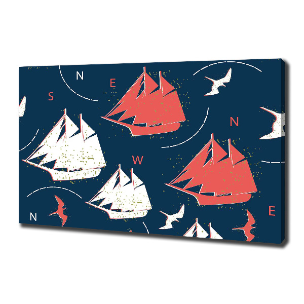 Foto op canvas Schepen zeevogels