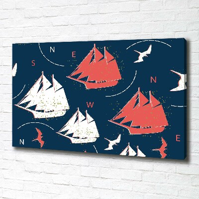 Foto op canvas Schepen zeevogels