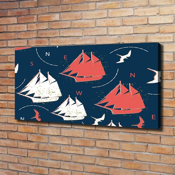 Foto op canvas Schepen zeevogels