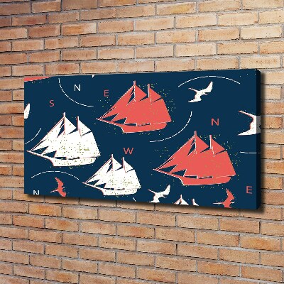 Foto op canvas Schepen zeevogels