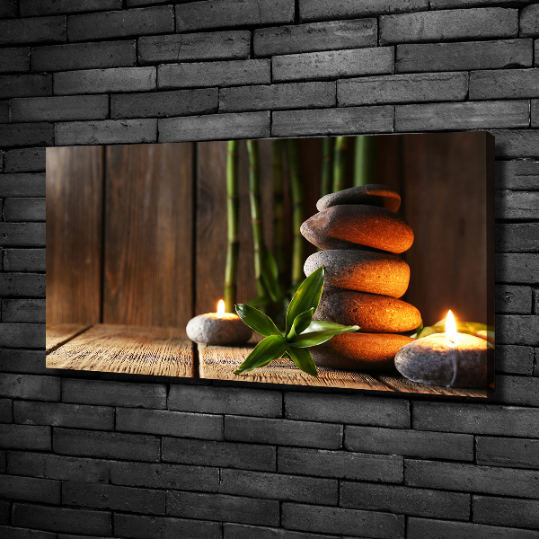 Foto op canvas Bamboe zenstenen