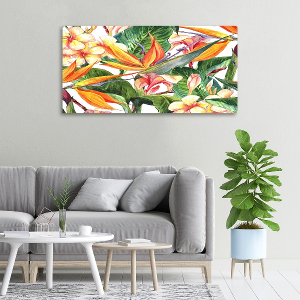 Canvas foto Tropische bloemen