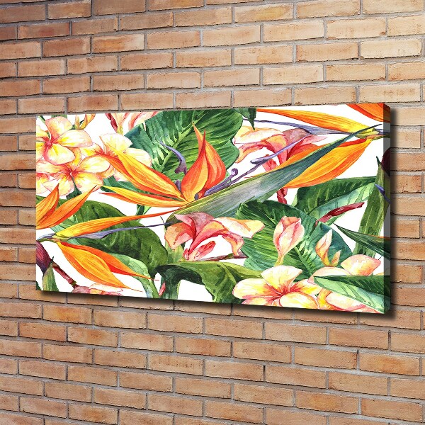 Canvas foto Tropische bloemen