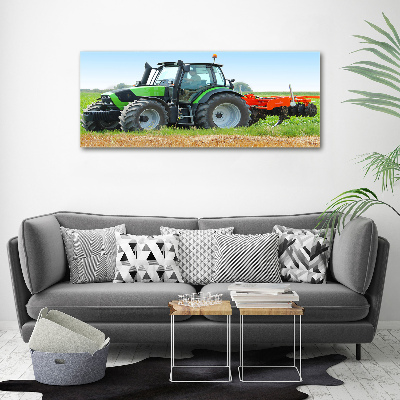 Canvas foto Tractor op het veld