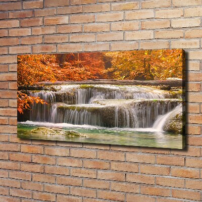 Foto canvas Waterval in de herfst