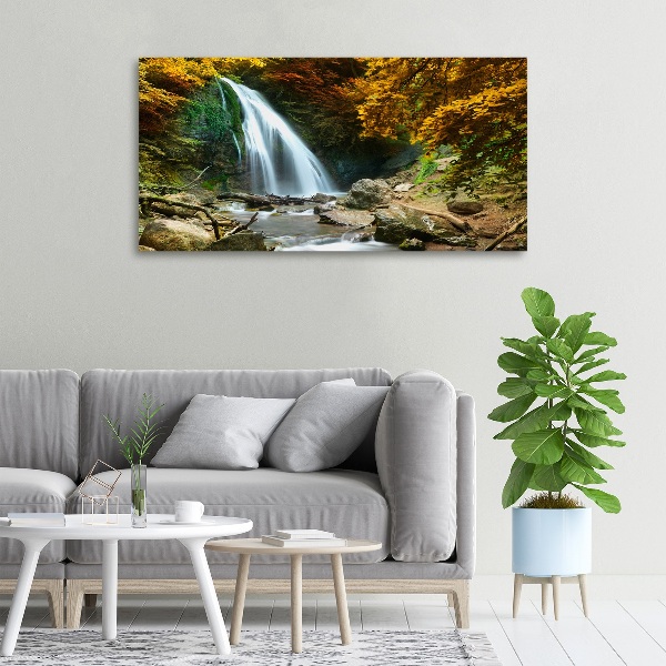 Canvas schilderij Waterval in het bos