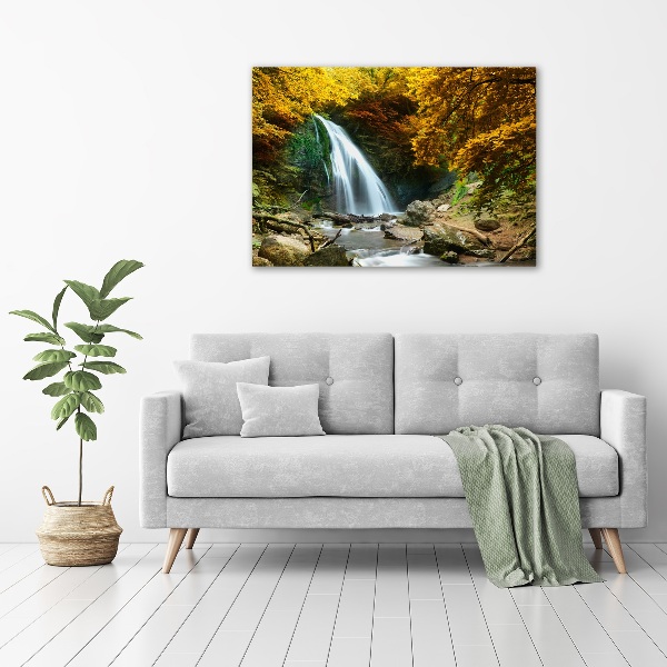 Canvas schilderij Waterval in het bos