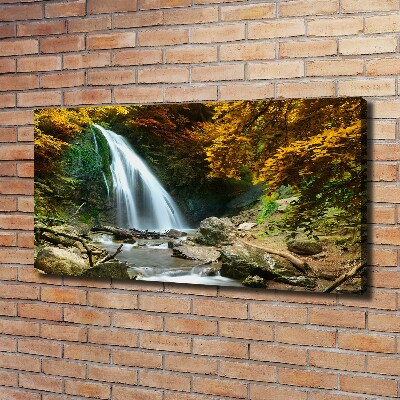 Canvas schilderij Waterval in het bos