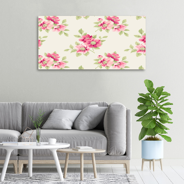 Canvas schilderij Bloemenpatroon