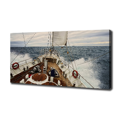 Schilderij op canvas Een zeilboot op zee