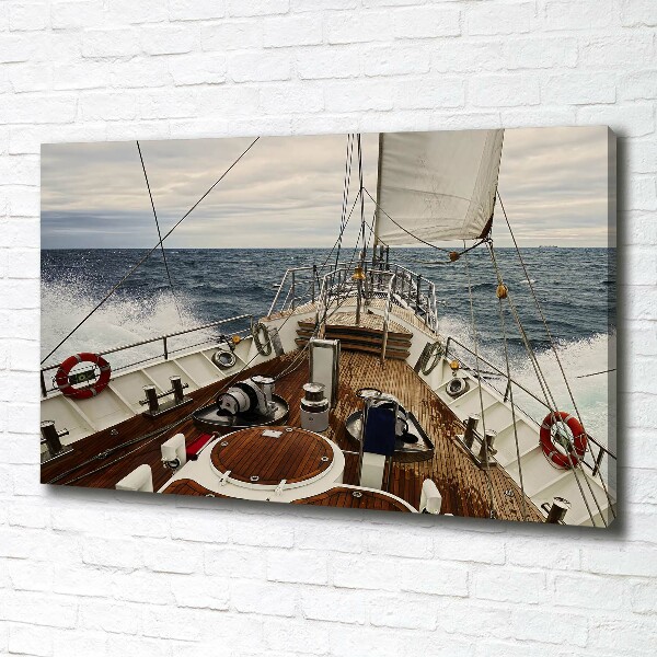 Schilderij op canvas Een zeilboot op zee