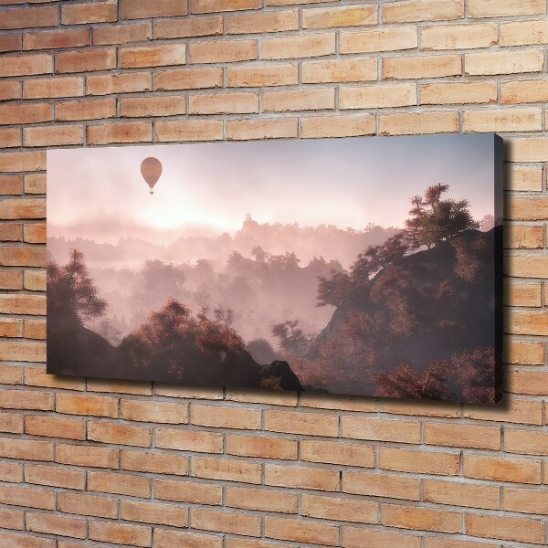 Foto canvas Ballonvaart boven het bos