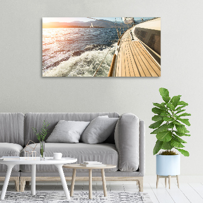 Foto op canvas Een zeilboot op zee