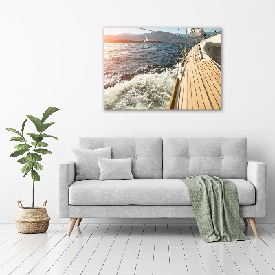 Foto op canvas Een zeilboot op zee