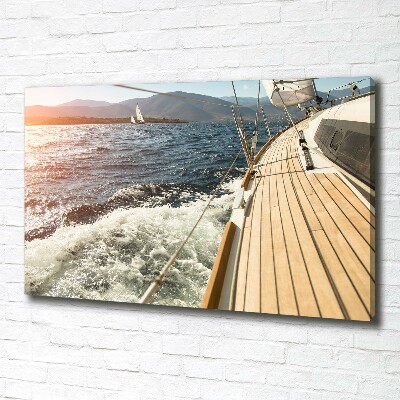 Foto op canvas Een zeilboot op zee