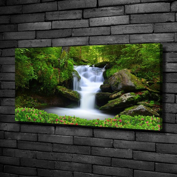 Canvas foto Waterval in het bos