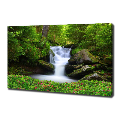 Canvas foto Waterval in het bos