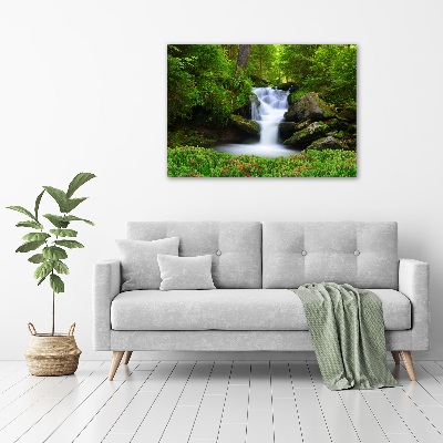 Canvas foto Waterval in het bos