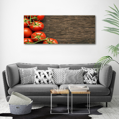 Canvas schilderij Tomaten op hout