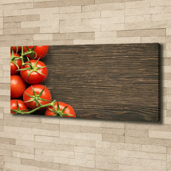Canvas schilderij Tomaten op hout