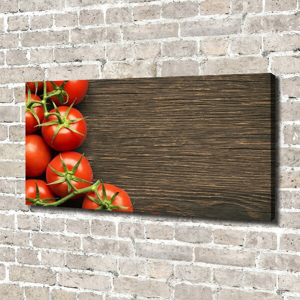 Canvas schilderij Tomaten op hout