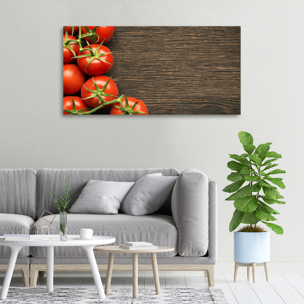 Canvas schilderij Tomaten op hout