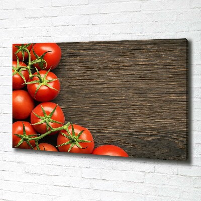 Canvas schilderij Tomaten op hout