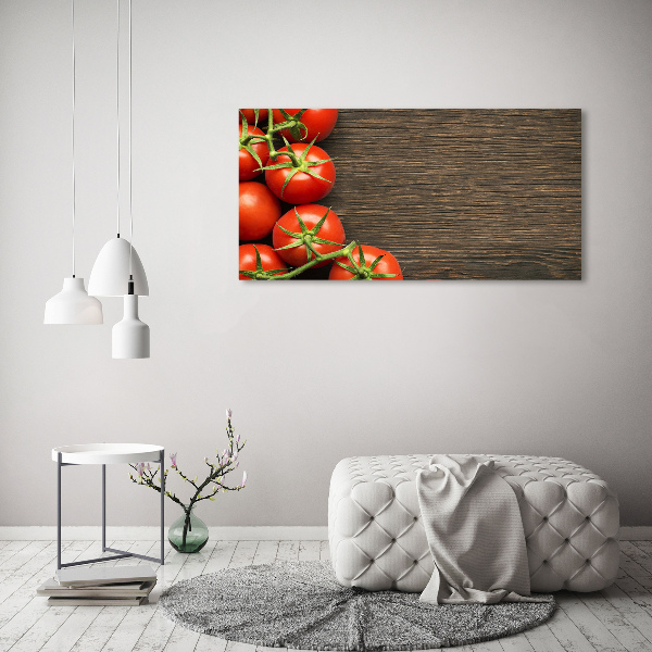 Canvas schilderij Tomaten op hout