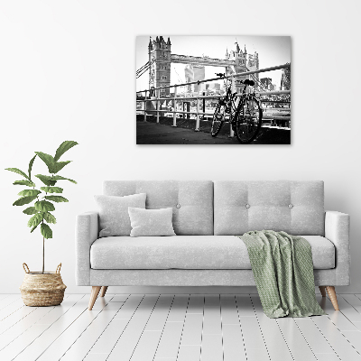 Canvas schilderij Fietsen in Londen