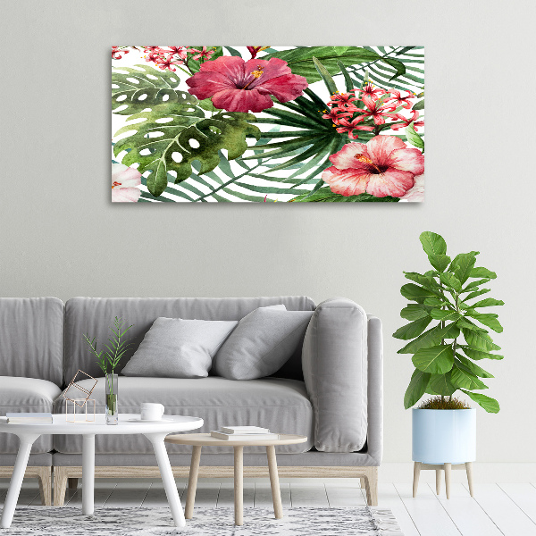 Canvas foto Tropische bloemen
