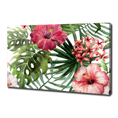 Canvas foto Tropische bloemen