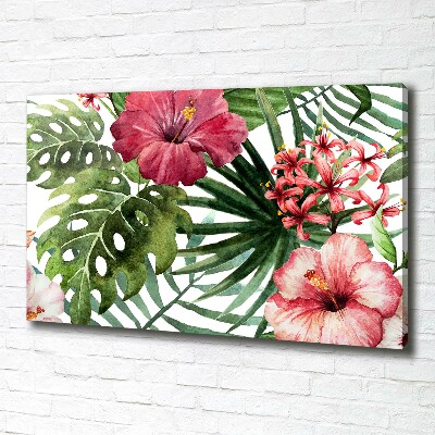 Canvas foto Tropische bloemen