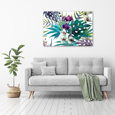 Schilderij op canvas Tropische bloemen