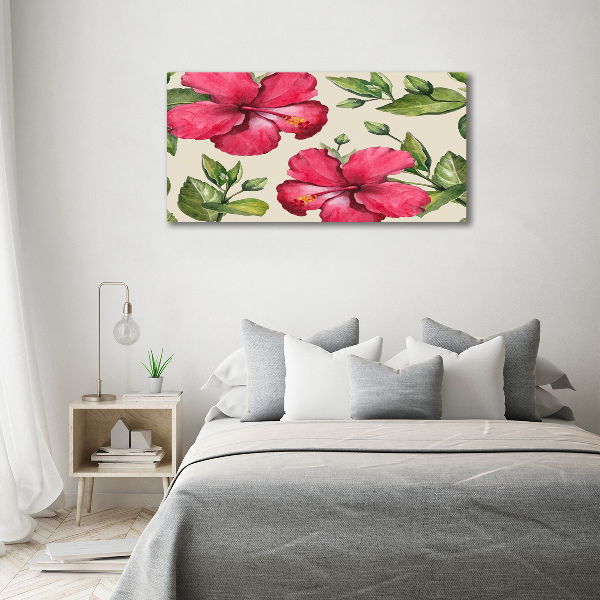 Foto canvas Roze hibiscus