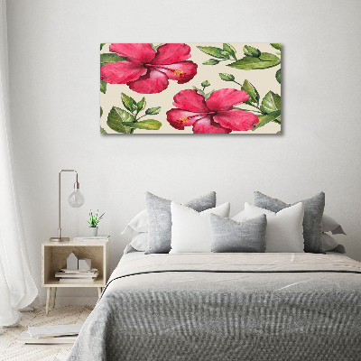 Foto canvas Roze hibiscus