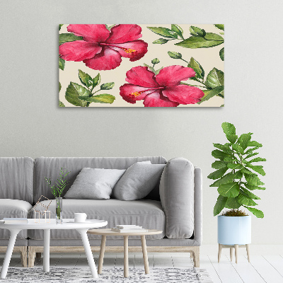 Foto canvas Roze hibiscus