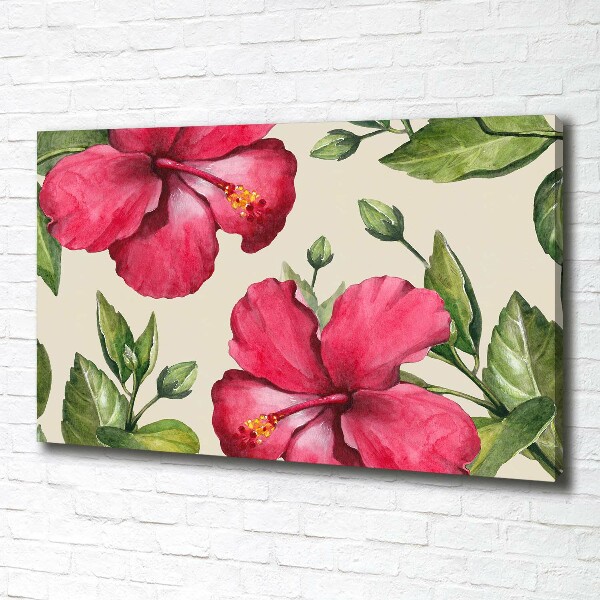 Foto canvas Roze hibiscus