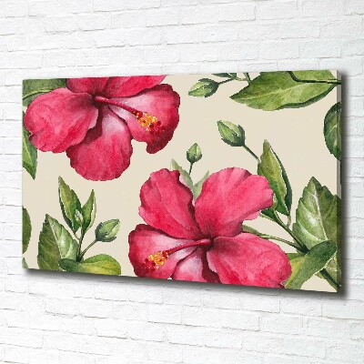 Foto canvas Roze hibiscus