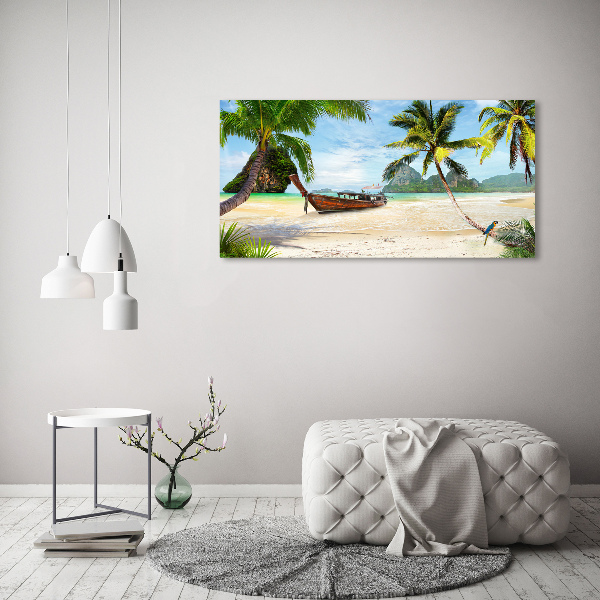 Canvas schilderij Palmbomen op het strand