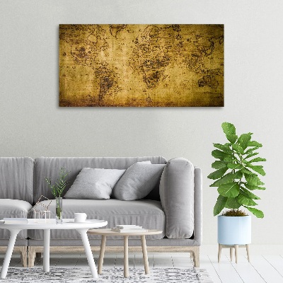 Foto op canvas Oude wereldkaart