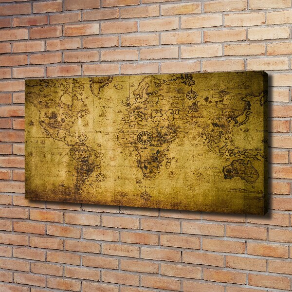 Foto op canvas Oude wereldkaart